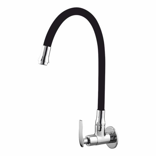 Flexi Sink Cock with Swinging Spout and Wall Flange Chrome